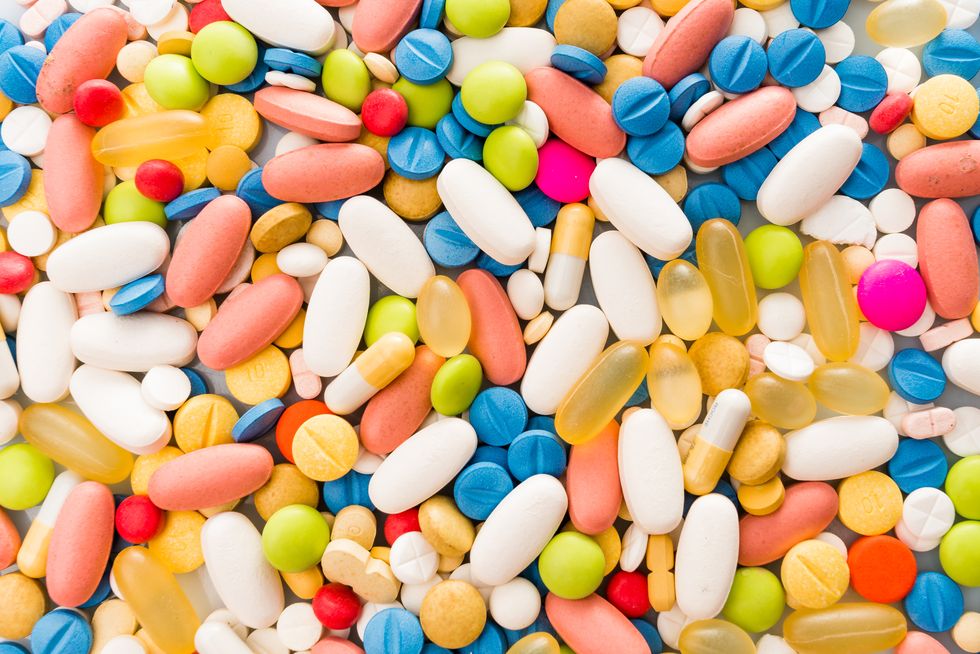 Full Frame Shot Of Multi Colored Pills