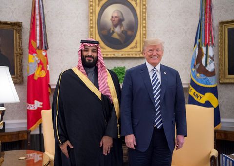 U.S. President Trump meets Crown Prince of Saudi Arabia Al Saud