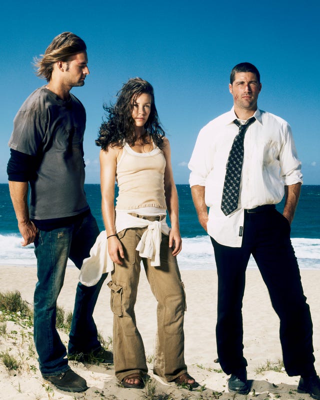 united states july 28: 100890_0089 lost from j.j. abrams, the creator of alias, and damon lindelof (crossing jordan) comes an action packed adventure that will bring out the very best and the very worst in the people who are lost. stripped of everything, the 48 survivors scavenge what they can from the plane for their survival. the band of friends, family, enemies and strangers must work together against the cruel weather and harsh terrain if they want to stay alive. but the island holds many secrets, including the intense howls of the mysterious creatures stalking the jungle, which fill them all with fear. lost stars matthew fox as jack, evangeline lilly as kate, ian somerhalder as boone, dominic monaghan as charlie, jorge garcia as hurley, maggie grace as shannon, malcolm david kelley as walt, naveen andrews as sayid, harold perrineau as michael, josh holloway as sawyer, terry oquinn as locke, daniel dae kim as jin and yunjin kim as sun. (photo by reisig and taylor/disney general entertainment content via getty images)