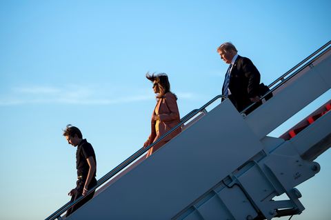 Barron Trump, First Lady Melania Trump, and President Donald Trump