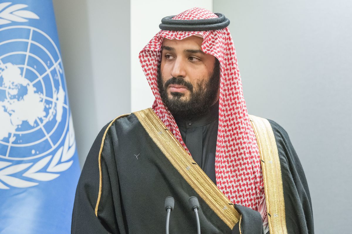 un headquarters, new york, ny, united states   20180327 saudi crown prince mohammed offers remarks at the closing of the signing ceremony  

prince mohammed bin salman al saud, crown prince of the kingdom of saudi arabia, attended a bilateral meeting with united nations secretary general antonio guterres in the executive suite at un headquarters following their meeting, the crown price and secretary general served as witnesses to the signing of a voluntary financial contribution memorandum between the kingdom of saudi arabia and the united nations pertaining to the 2018 yemen humanitarian response plan photo by albin lohr jonespacific presslightrocket via getty images