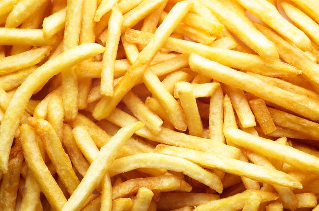 French fries, Junk food, Fried food, Dish, Fast food, Food, Side dish, Cuisine, Kids' meal, Deep frying, 