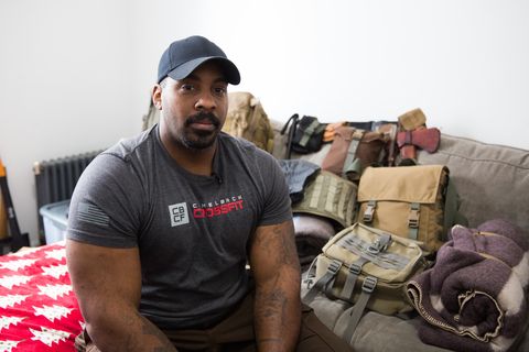 exclusive   video available 

harlem, new york   march 5 prepper jason charles sits in his harlem apartment, alongside a stack of his emergency preparedness supplies on march 5, 2018 in harlem, new york

doomsday prepping is usually seen as the preserve of paranoid off grid types living in fortified bunkers, but one new york city firefighter is convinced even city dwellers should be preparing for an emergency urban prepper and married father of five jason charles has stocked his small fifth floor apartment in harlem, new york, with enough supplies for him and his family to survive alone for around nine to 10 months he has 10 knives stored securely in his apartment, including a bk9 combat knife, and another 50 or so at his lock up in the bronx his end of the world closet is packed with medicine, water, tools, and even homemade detergent, and he keeps a bug out bag on hand at all times in case he needs to leave the property at short notice

photograph by adam gray  barcroft images photo credit should read adam gray  barcroft media via getty images  barcroft media via getty images