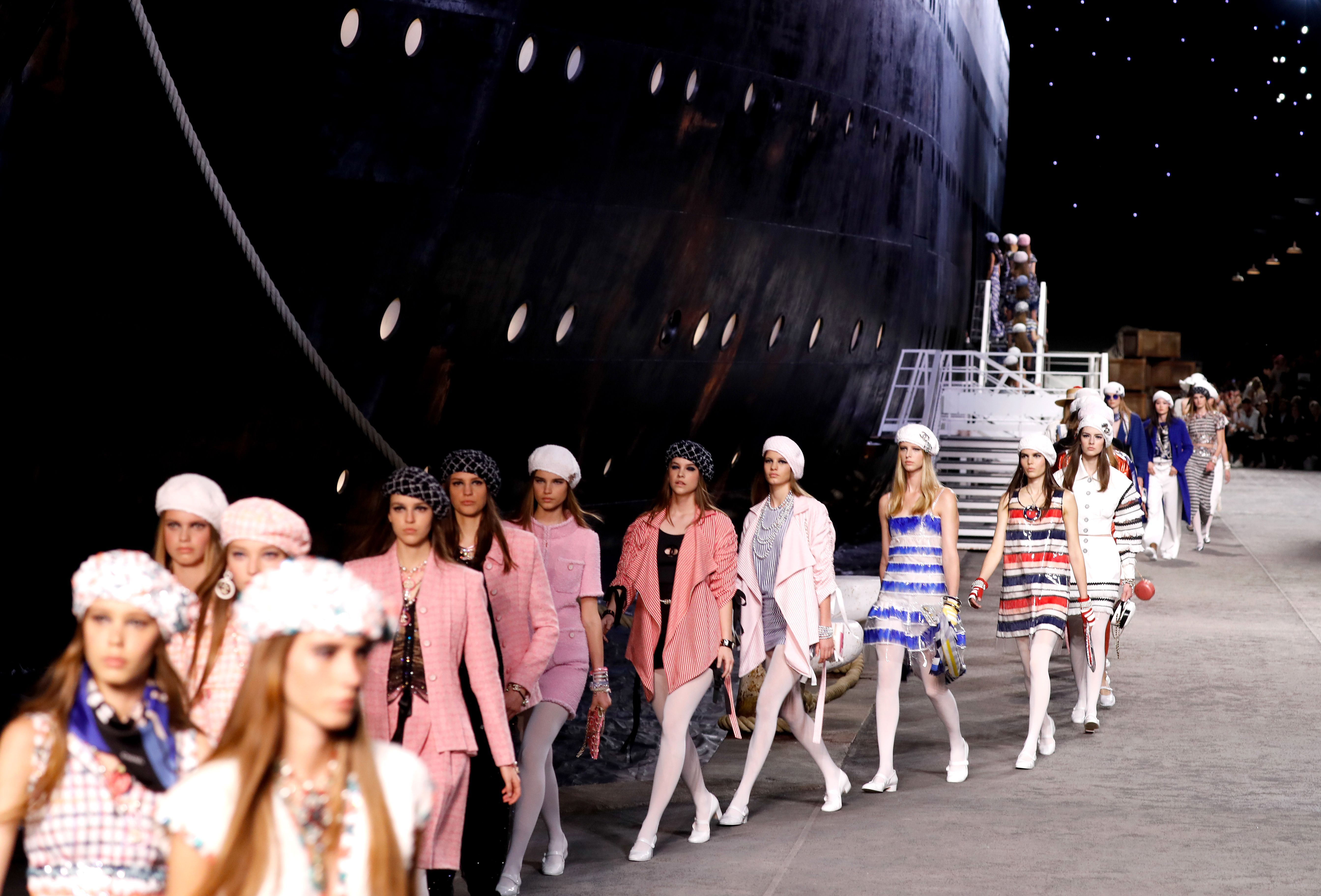 Chanel Cruise Ship At Runway Show in Paris - Chanel Cruise 2019 Runway Show