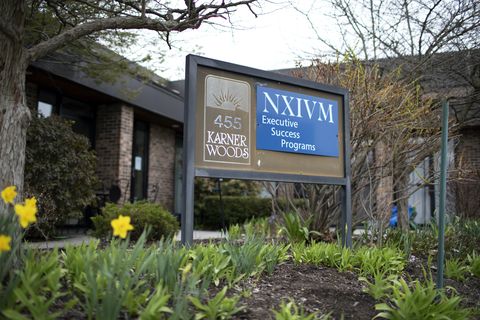 albany, ny april 26 the nxivm executive success programs sign outside of the office at 455 new karner road in albany, new york on april 26, 2018 keith raniere, founder of nxivm, was arrested by the fbi in mexico in march of 2018 photo by amy lukegetty images
