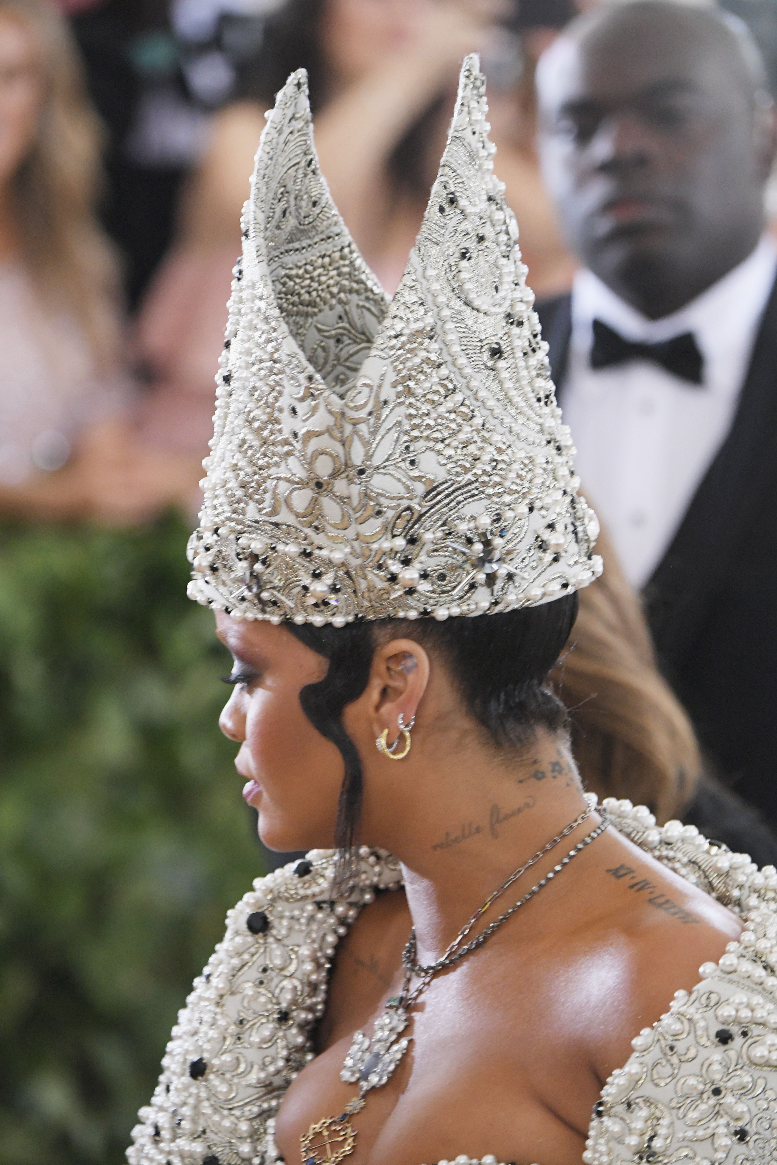 Rihanna Slays in Pope-Inspired Dress and Hat at the 2018 Met Gala