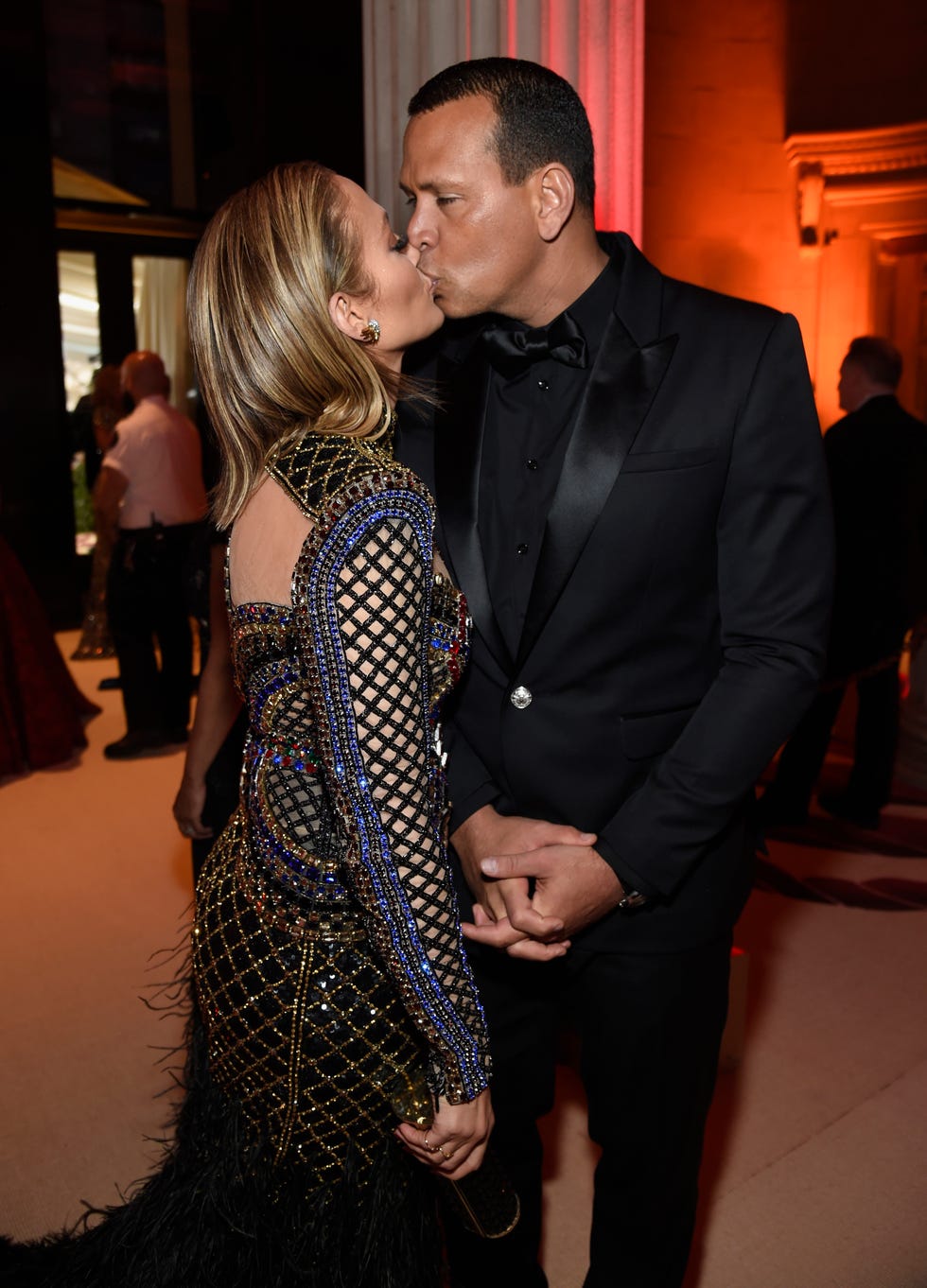 Alex Rodriguez Kisses Jennifer Lopez At Her 50th Birthday Party