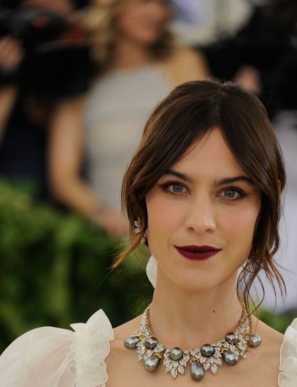 new york, ny   may 07  alexa chung attends heavenly bodies fashion  the catholic imagination costume institute gala at  the metropolitan museum of art in new york city  photo by rabbani and solimene photographygetty images