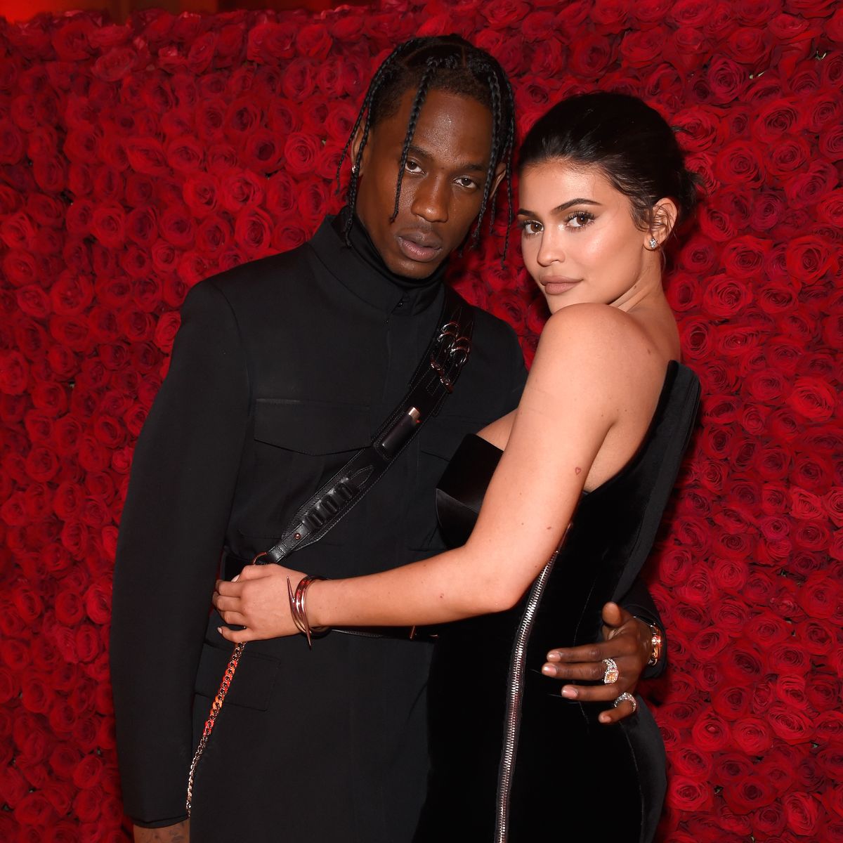 new york, ny   may 07  travis scott l and kylie jenner attend the heavenly bodies fashion  the catholic imagination costume institute gala at the metropolitan museum of art on may 7, 2018 in new york city  photo by kevin mazurmg18getty images for the met museumvogue