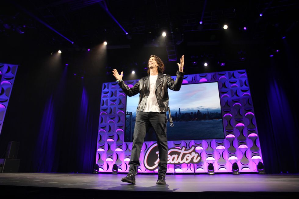 san francisco, ca   may 10  adam neumann founder of wework speaks on stage at the wework san francisco creator awards at palace of fine arts on may 10, 2018 in san francisco, california  photo by kelly sullivangetty images for the wework creator awards