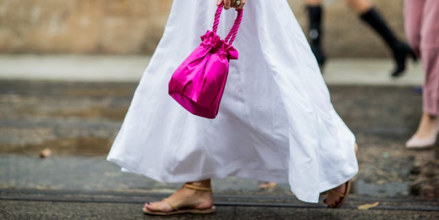 Pink, Dress, Fashion, Footwear, Street fashion, Hand, Shoe, Costume, Fashion accessory, Child, 