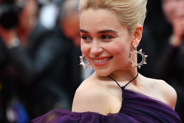 Emilia Clarke Wears Giant Purple Tulle Princess Dress And Daenerys 