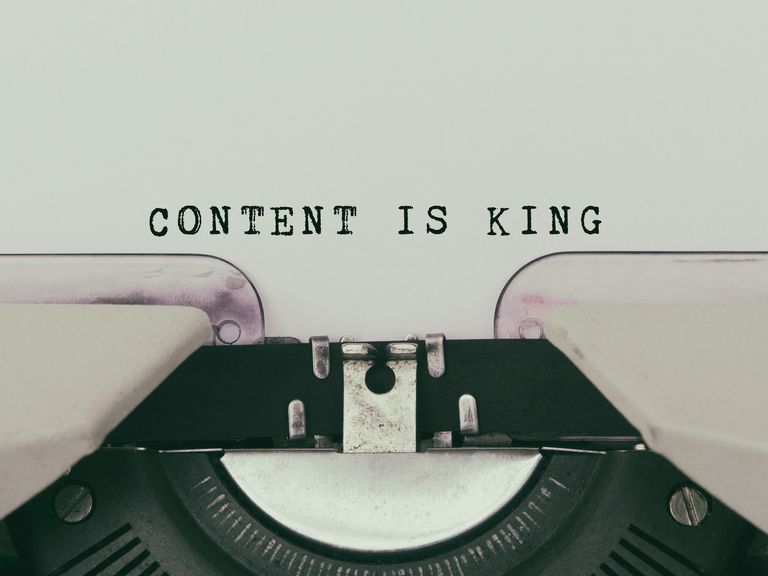 Content is King Text Typed on Vintage Typewriter