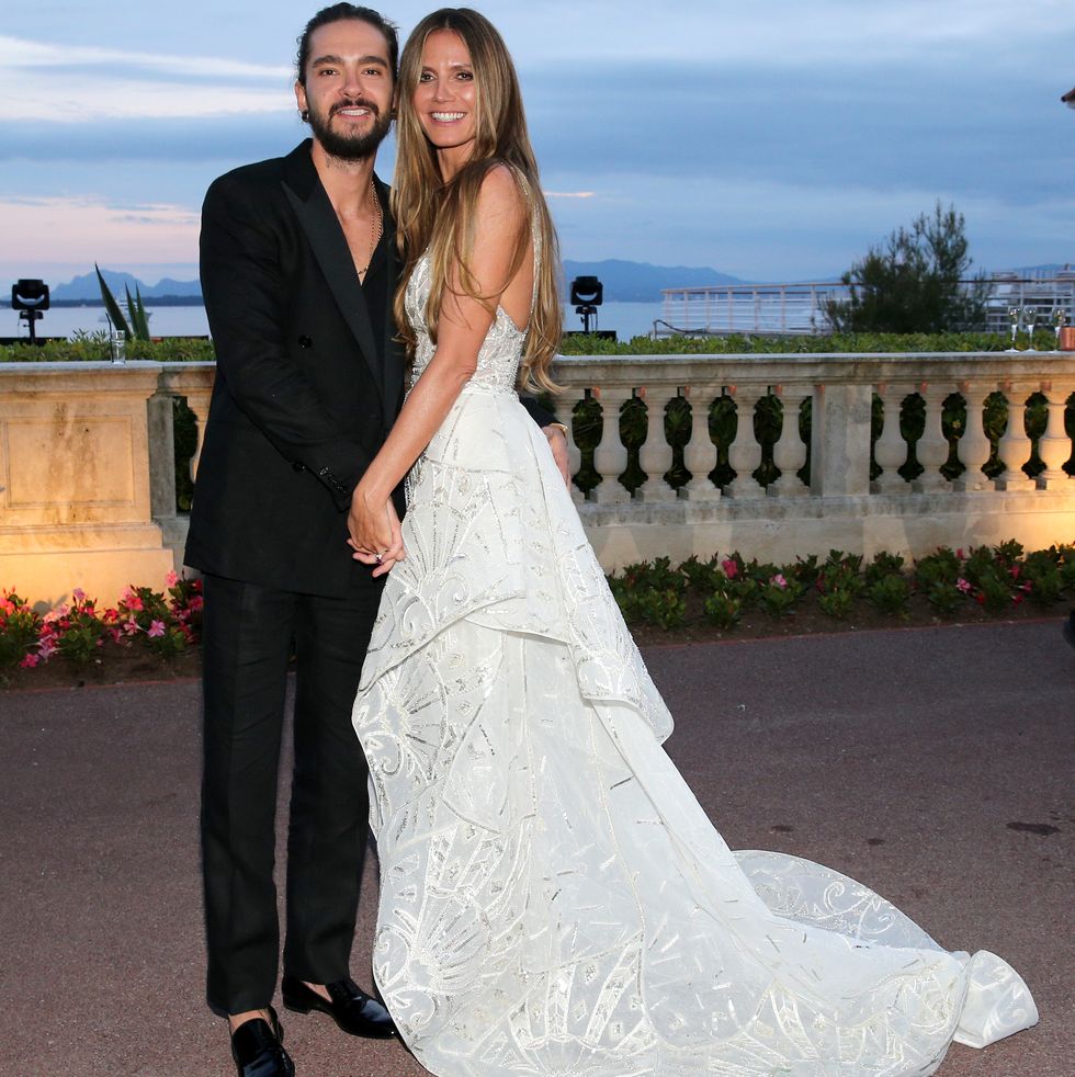 cap dantibes, france   may 17  tom kaulitz and heidi klum attend the amfar gala cannes 2018 dinner at hotel du cap eden roc on may 17, 2018 in cap dantibes, france  photo by gisela schobergetty images