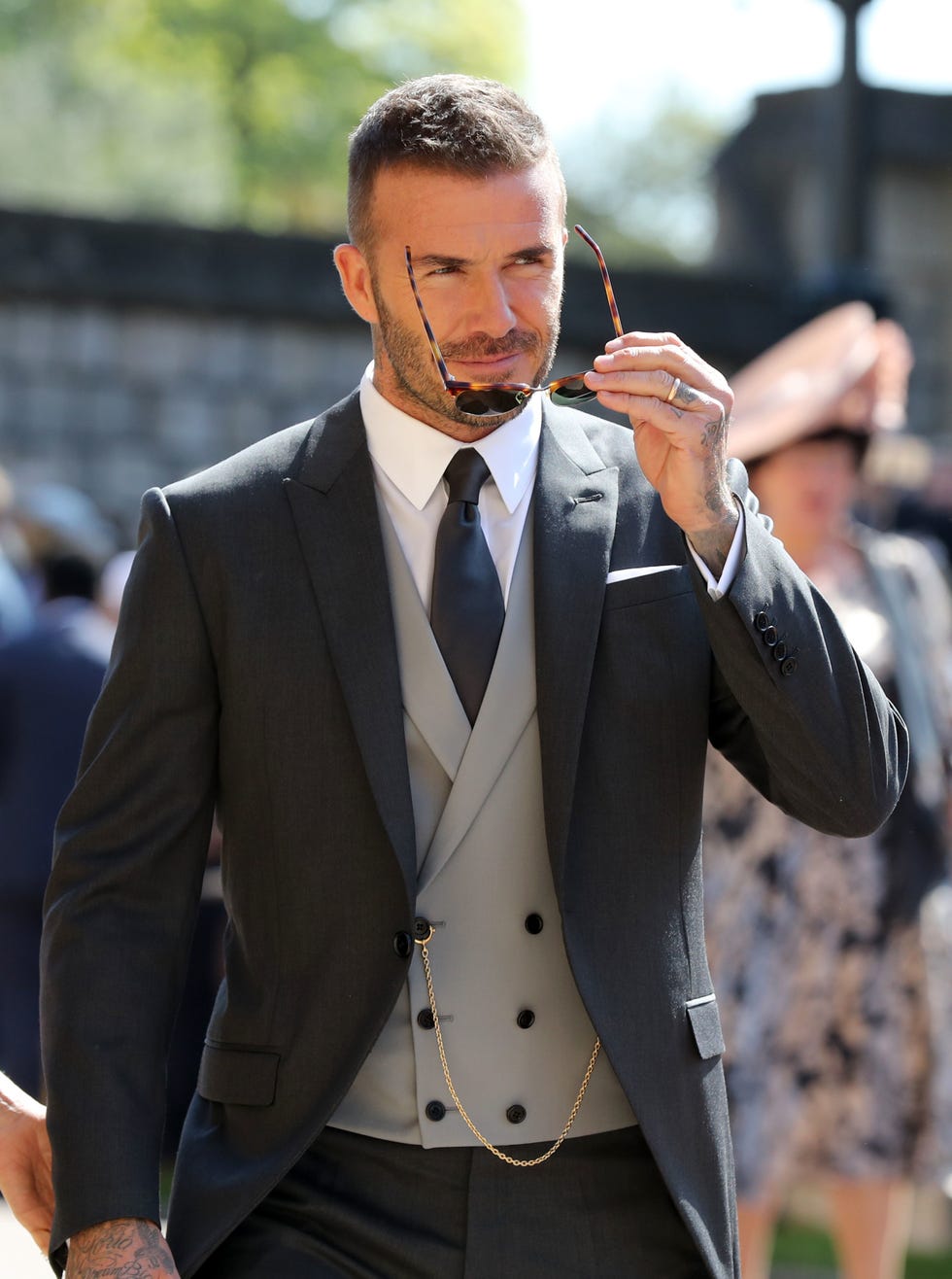 David Beckham Ivory White Tuxedo Suit