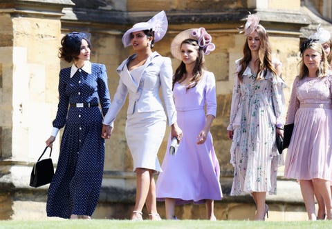 Abigail Spencer and Priyanka Chopra arrive at the wedding of Prince Harry to Ms Meghan Markle at St George's Chapel, Windsor Castle on May 19, 2018 in Windsor, England. ( Abigail Spencer and Priyanka Chopra arrive at the wedding of Prince Harry to Ms Meghan Markle at St George's Chapel, Windsor Castle on May 19, 2018 in Windsor, England. (