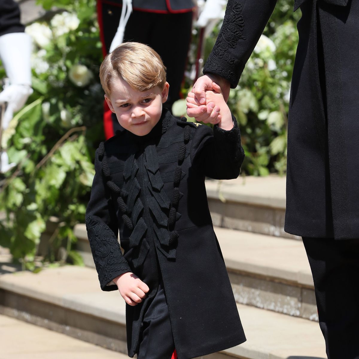 windsor, united kingdom   may 19  prince george leaves st georges chapel at windsor castle after the wedding of prince harry, duke of sussex and meghan markle on may 19, 2018 in windsor, england photo by brian lawless   wpa poolgetty images