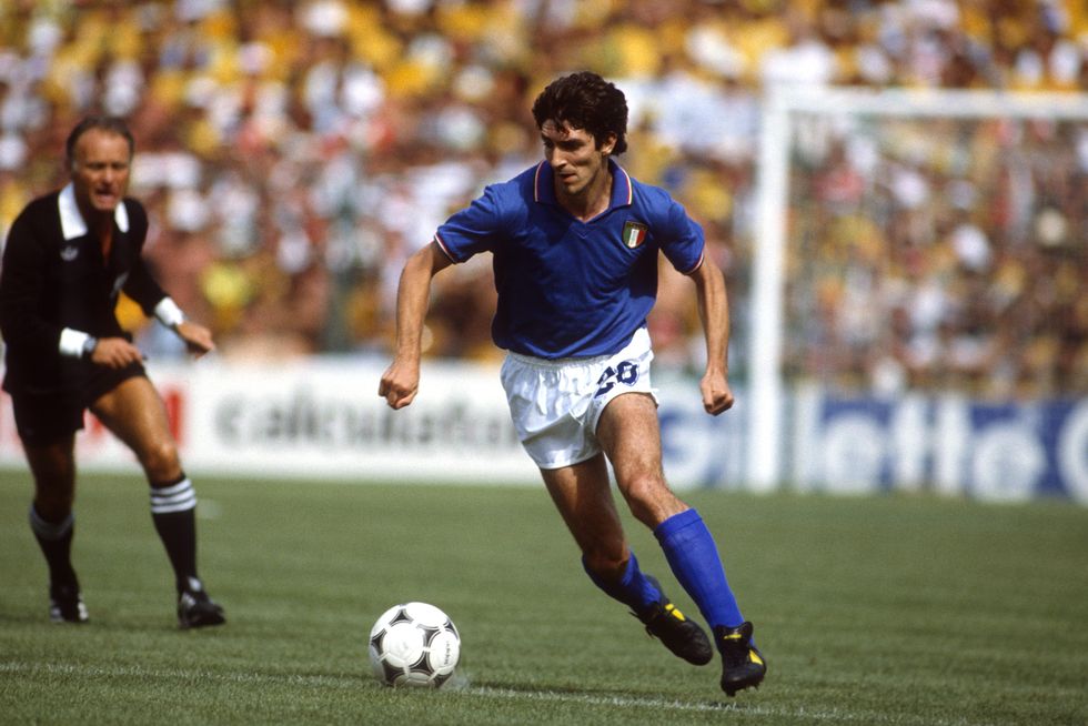 05 july 1982 barcelona   fifa world cup   brazil v italy   paolo rossi of italy photo by mark leechoffsidegetty images