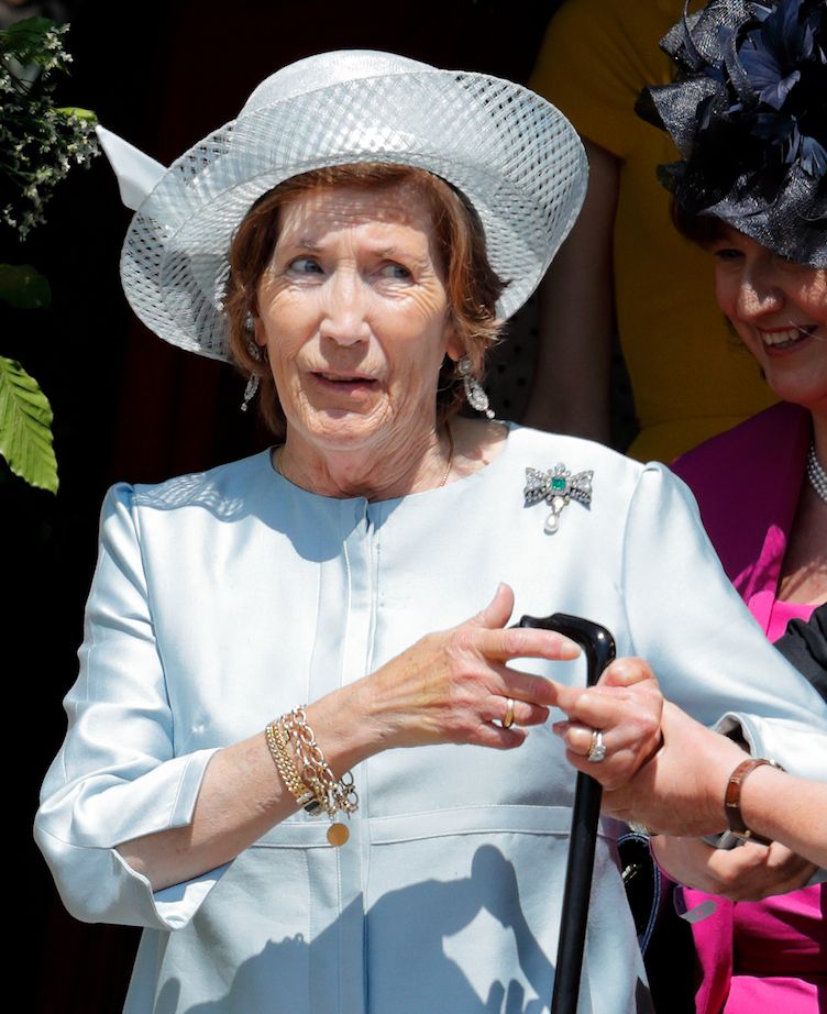 lady celia vestey pictured at prince harry and meghan markle's wedding﻿