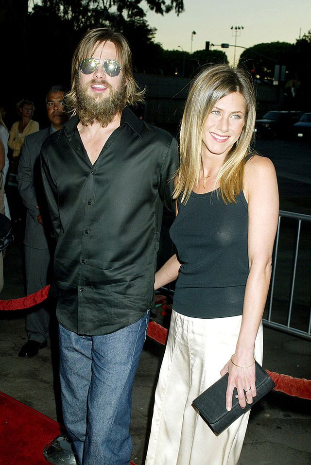 brad pitt and jennifer aniston photo by jim smealron galella collection via getty images