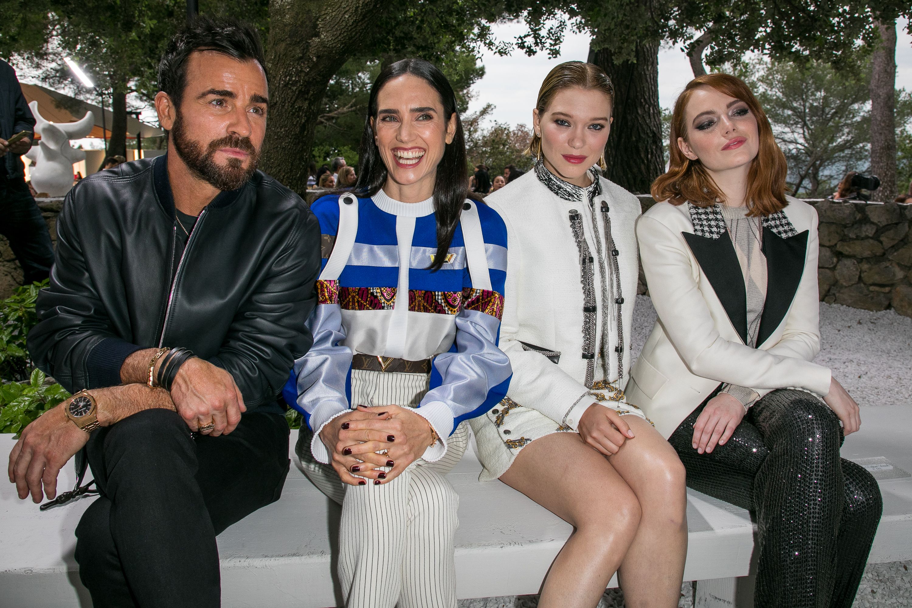 Emma Stone And Justin Theroux Among Stars at Louis Vuitton Show – WWD