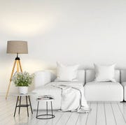 sofa modular and lamp in white living room interior, 3d rendering sofa modular and lamp in white living room interior, 3d rendering