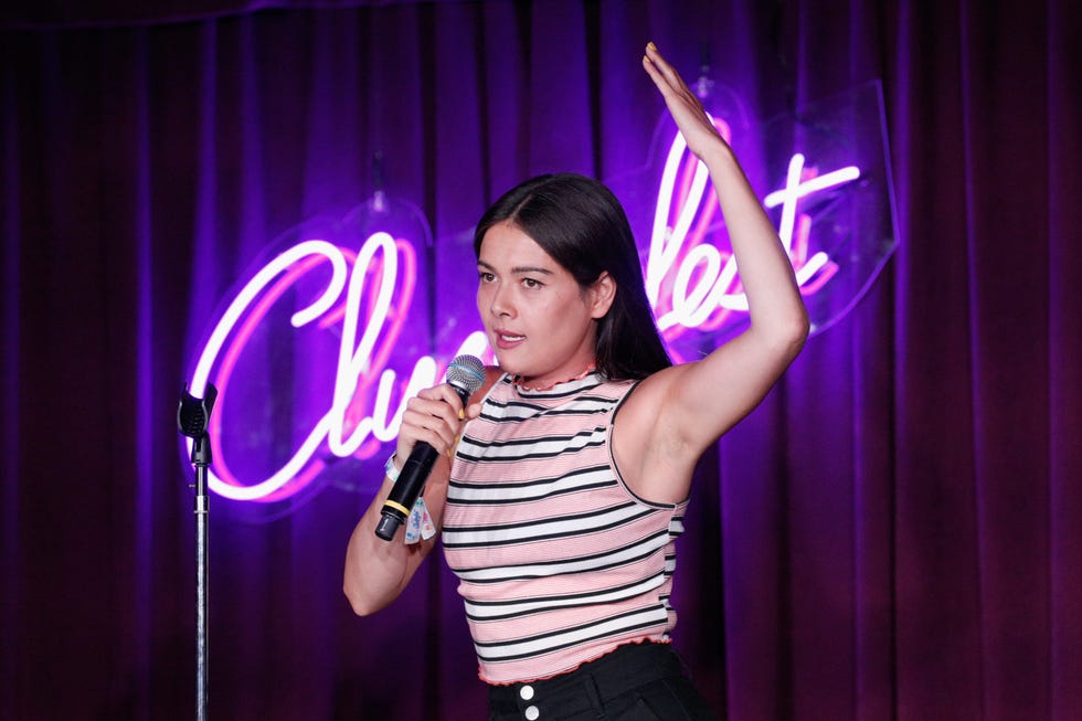 san francisco, ca june 03 patti harrison performs onstage during comedy central presents up next variety in the room 415 comedy club during clusterfest at civic center plaza and the bill graham civic auditorium on june 3, 2018 in san francisco, california photo by filmmagicfilmmagic