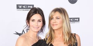 hollywood, ca   june 07  courteney cox l and jennifer aniston arrive to the american film institutes 46th life achievement award gala tribute held on june 7, 2018 in hollywood, california  photo by michael tranfilmmagic