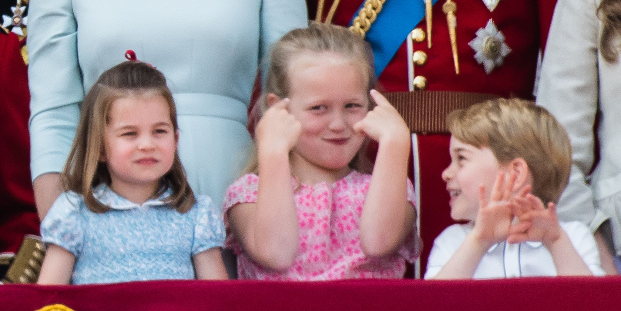 Savannah Phillips with Princess Charlotte and Prince George