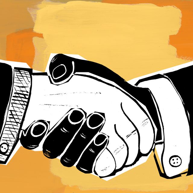black and white hands in a handshake