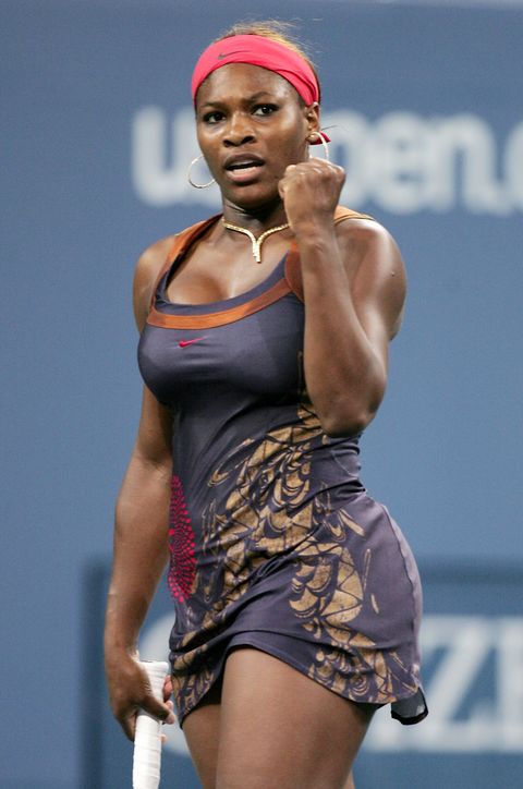 Serena Williams pumps her fist during her third-round U.S. O