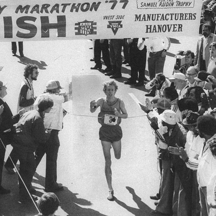 united states   october 23  marathon winner bill rodgers crosses the finish line in central park  photo by keith torrieny daily news archive via getty images