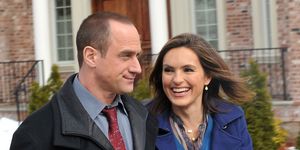 fort lee, nj   march 04  christopher meloni and mariska hargitay on location for law  order svu on the streets of fort lee, nj on march 4, 2010 in fort lee city  photo by bobby bankwireimage