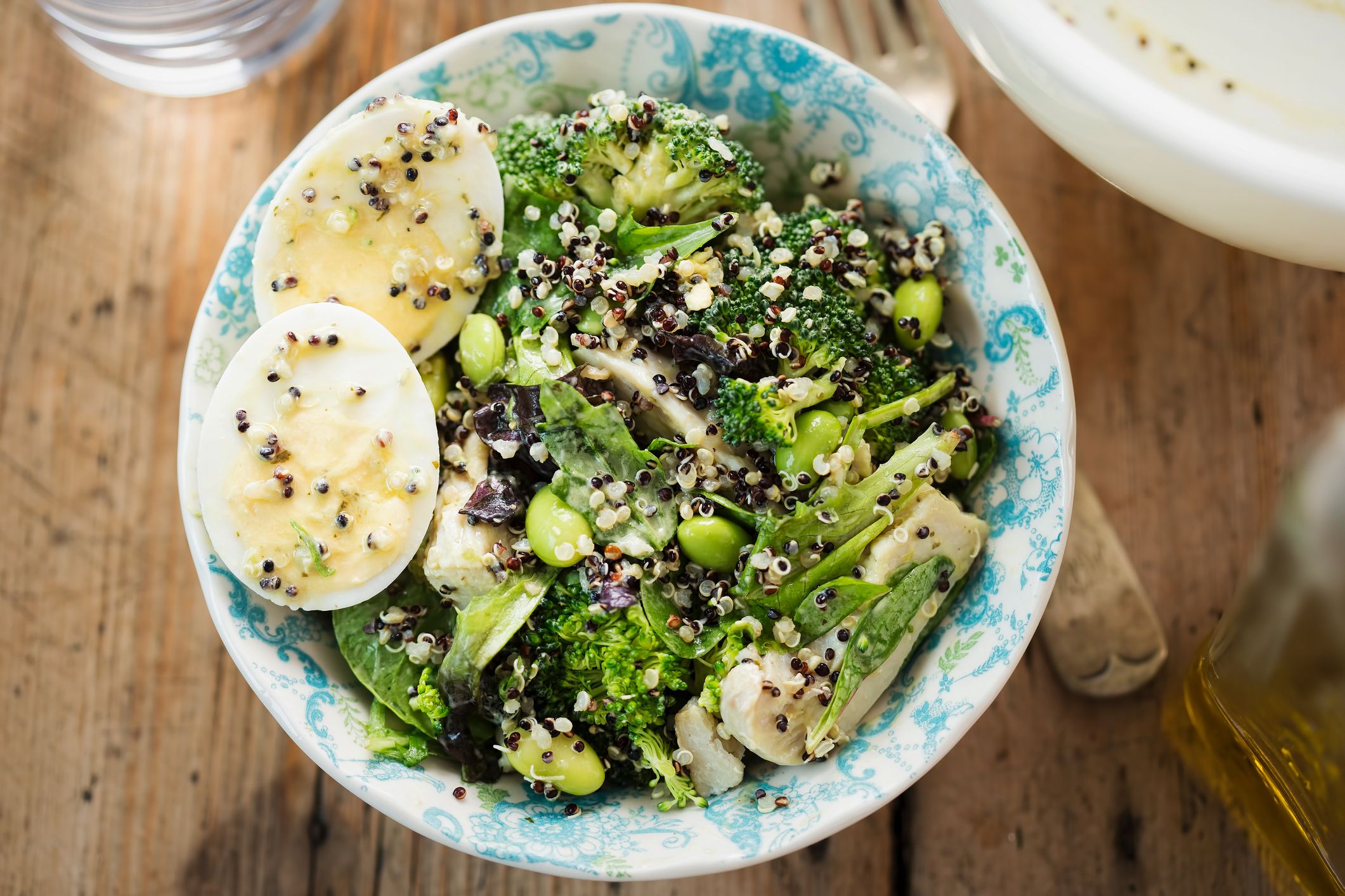 huevos duros y quinoa