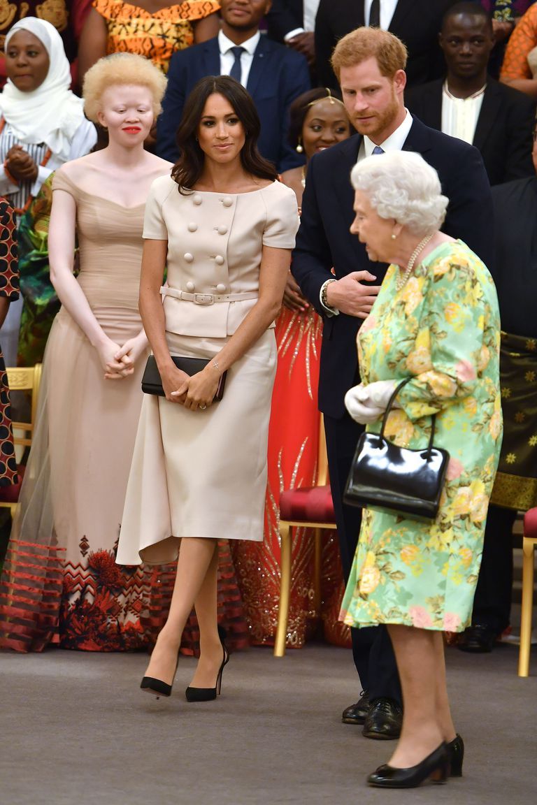 Meghan Markle with the Queen last night.