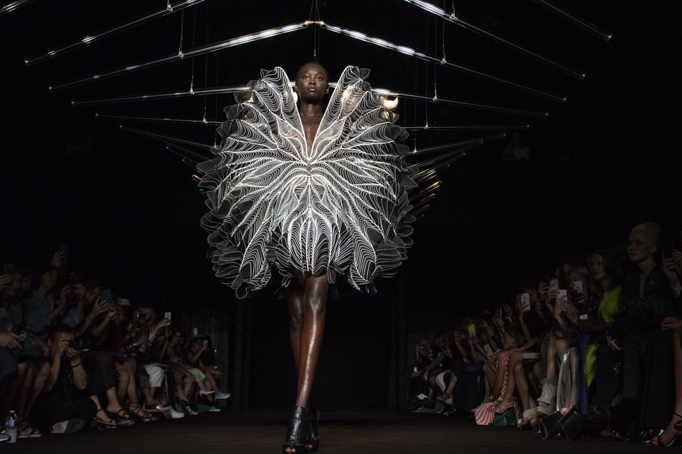 paris, france   july 02  a model walks the runway during the iris van herpen haute couture fall winter 20182019  show as part of paris fashion week on july 2, 2018 in paris, france  photo by peter whitegetty images