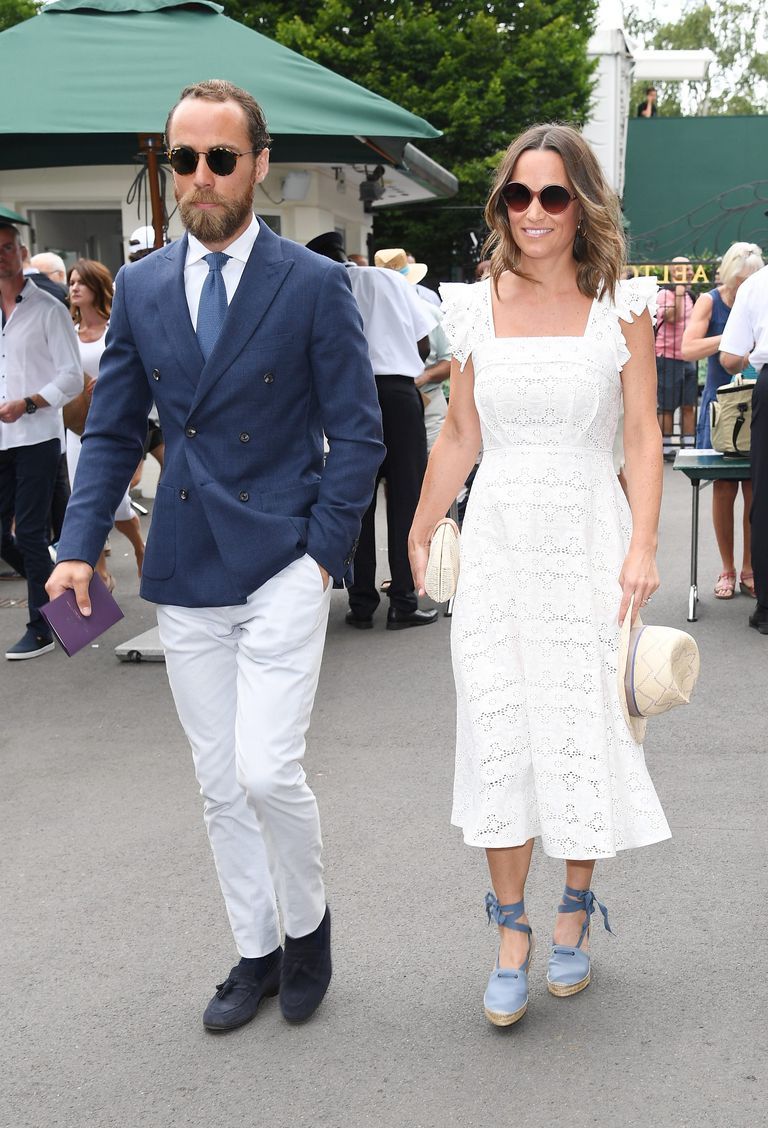 Pippa Middleton Wears Collared Pale Blue Dress to Prince Louis's Christening