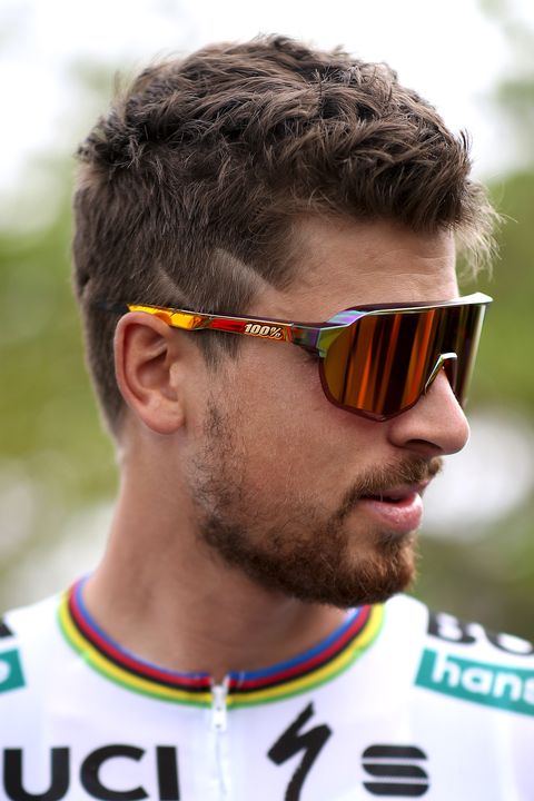 Peter Sagan Wearing 100% Limited Edition S2 Chromium Red Sunglasses