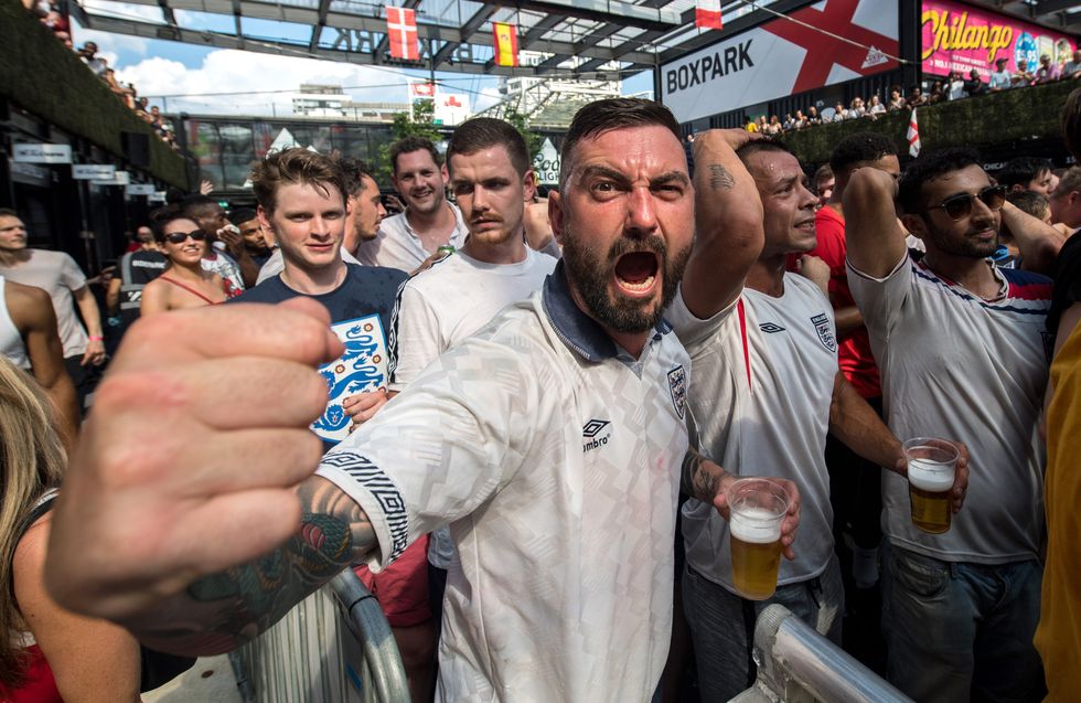 Football Fans Watch England Take On Sweden In The World Cup Quarter Finals