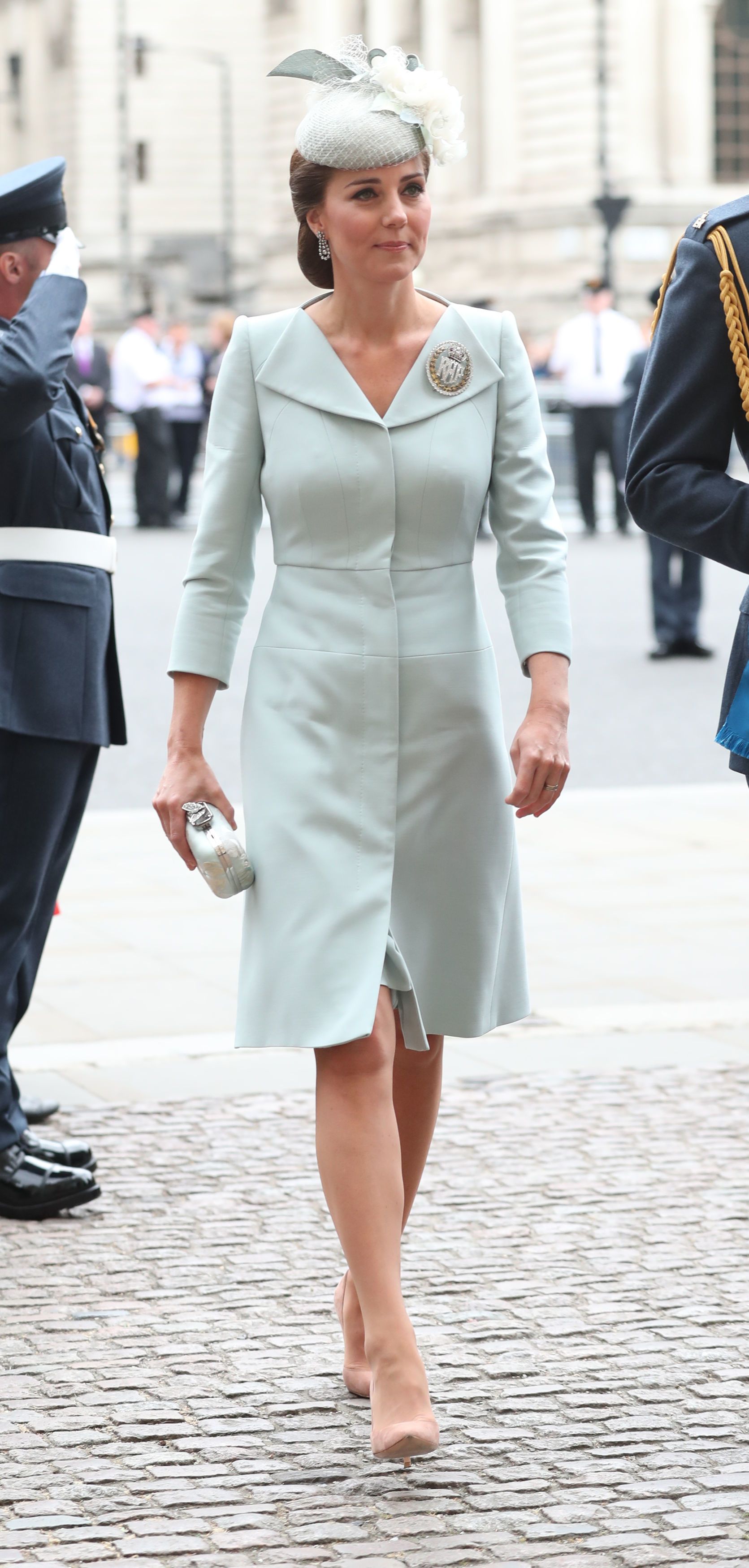 Kate Middleton Wears Alexander McQueen Coat Dress to RAF Centenary Service  - Duchess of Cambridge Takes Break From Maternity Leave