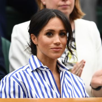 london, england   july 14  meghan, duchess of sussex attends day twelve of the wimbledon lawn tennis championships at all england lawn tennis and croquet club on july 14, 2018 in london, england  photo by clive masongetty images