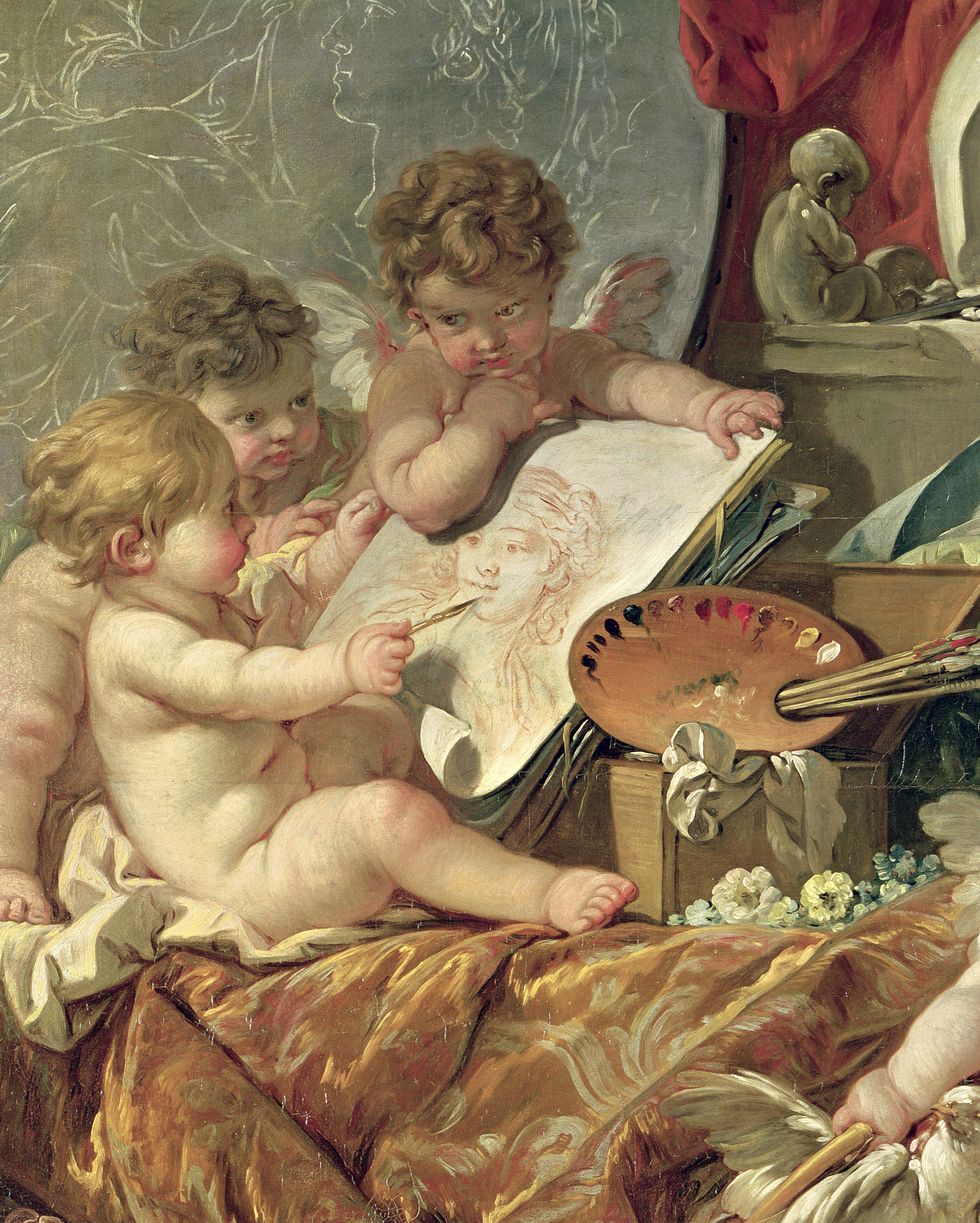 painted image of cherub babies