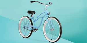 blue bicycle on blue background