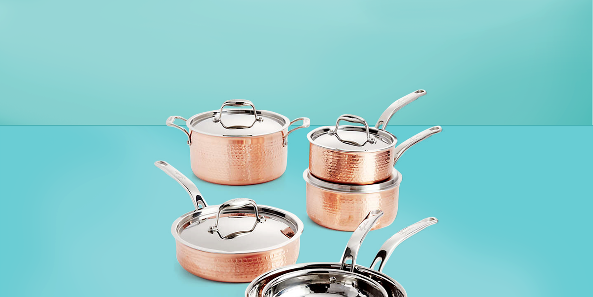  Pots and Pans Set, Cookware Copper Pan Set, Nonstick