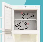 drawings of chicken in a freezer