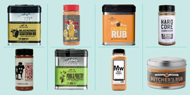a collage of different bbq rubs and spices