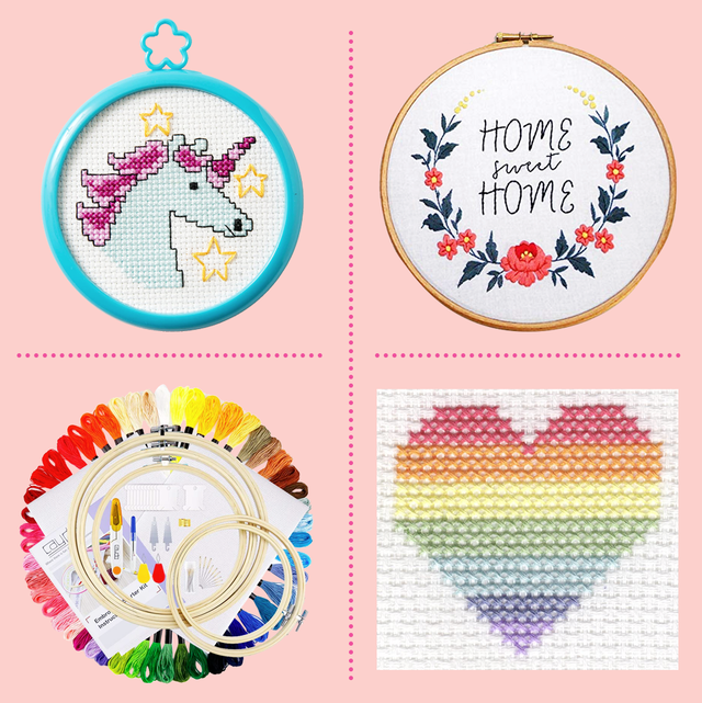 Learn 30 Stitches Heart Embroidery kit for Beginners with Stamped  Embroidery Patterns Starter Kit. Needlepoint Cross Stitch for Kids & Adults
