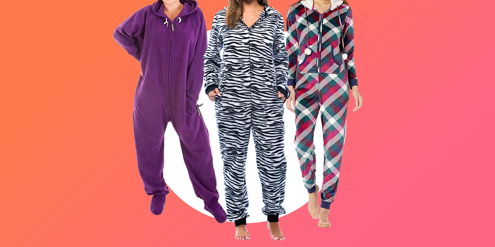 Pink Adult Footed Onesie, Hooded Footie Pajama, Drop Seat, Detachable Feet  – Forever Lazy