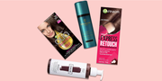 hair dyes on a pink background
