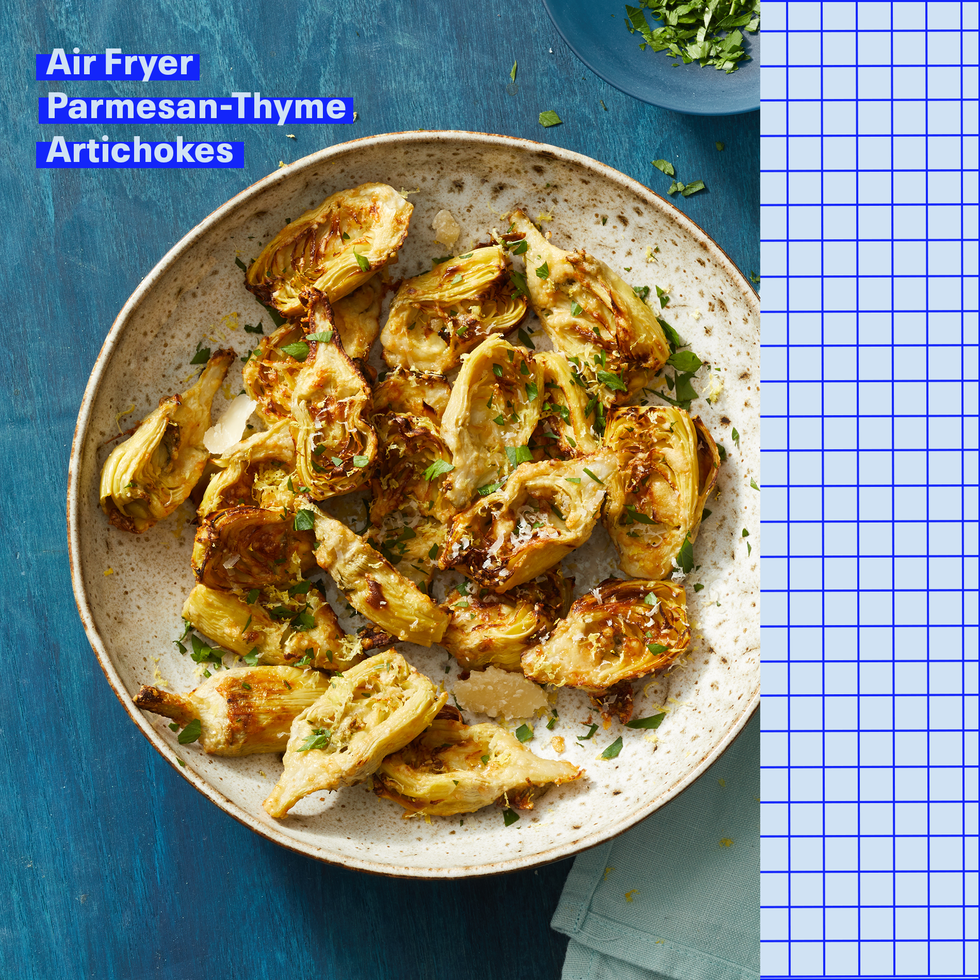 air fryer parmesan thyme artichokes